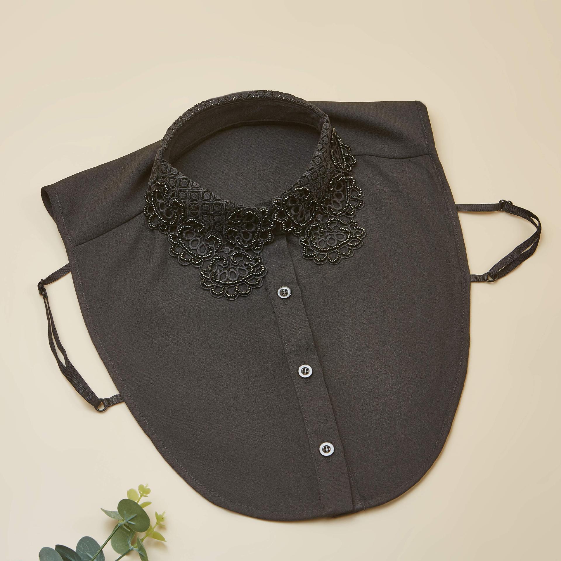 

Korean Style Hollow Out Womens Fake Collar Removable Half Shirt Collar Decoration Blouse Detachable False Lapel Blouse Collars