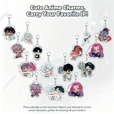 Anime Keychain Novelty Accessory Acrylic Double Sided Creative Pendant New Stock Lightweight Carry Portable Mini Cute