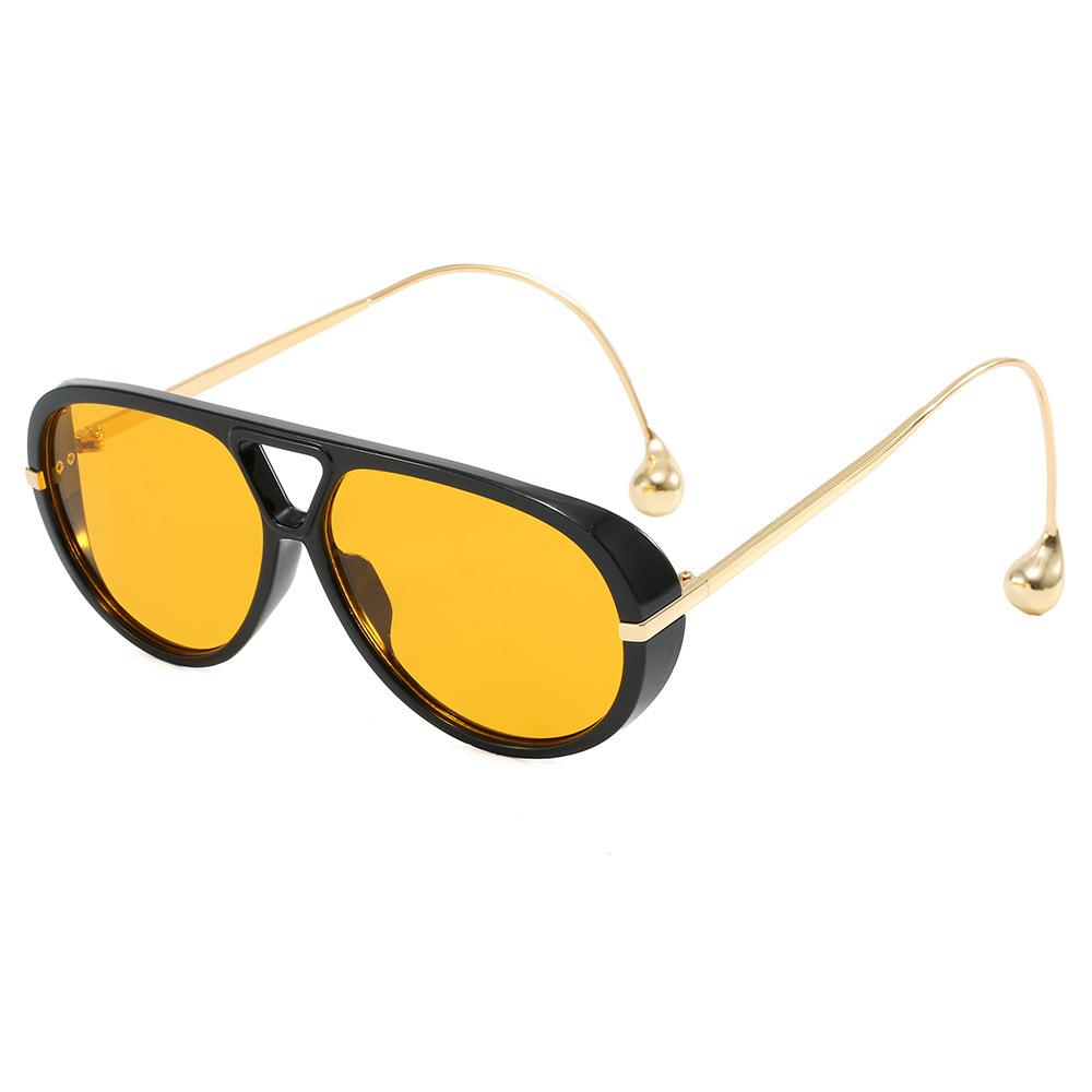 Luxusmarken Designer Übergroße Piloten Sonnenbrille Damen für Herren Beliebte Vintage Sonnenbrille Punk Doppelsteg