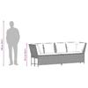 Garden Sofa with Cushions Black Poly Rattan