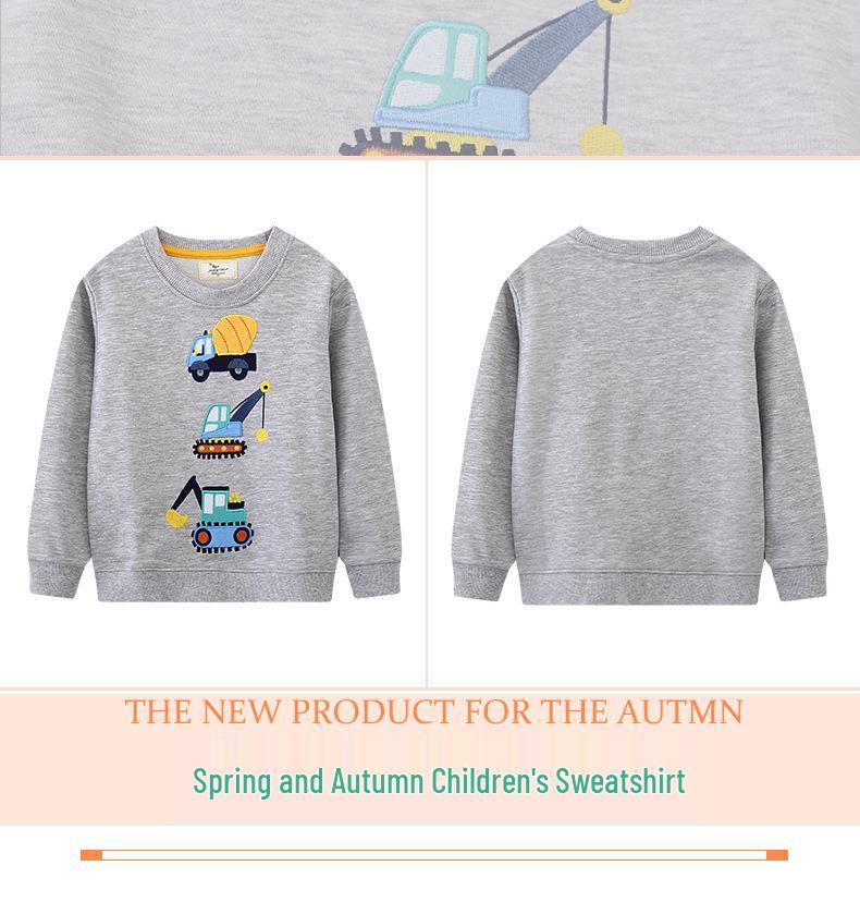 JumpingMeters Trendy Boys' Long Sleeve Knit Hoodie - European & American Children's Autumn Wear