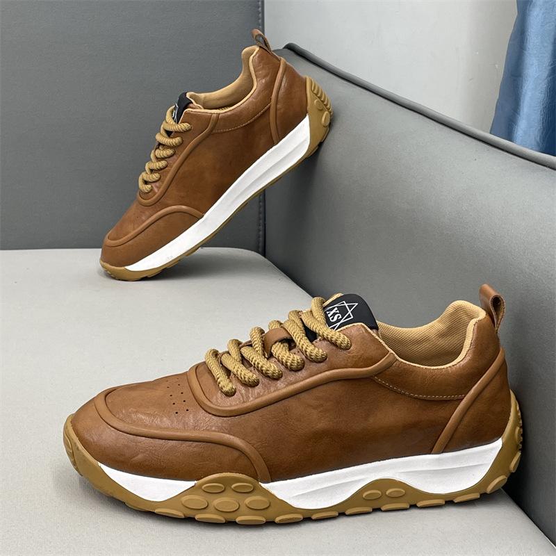 Autumn New Trendy Leather Soft-soled Breathable Shoes Sports and Leisure Shoes Xs