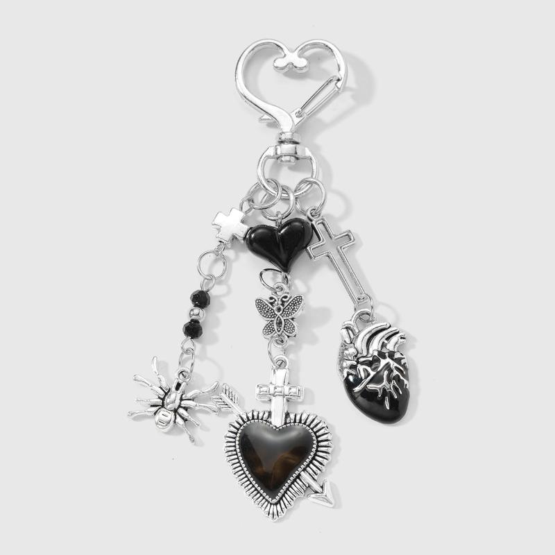 

Fashion Simple Gothic Love Spider Keychain Pendant Car Key Ring For Women Girls Exquisite Backpack Decoration Accessories Gifts A1