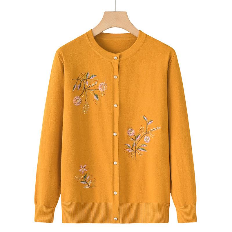 

Lightweight Knit Cardigan for Elderly Women – Perfect Spring/Autumn Sweater for Moms and Grandmas 3XL (120-135 jin)