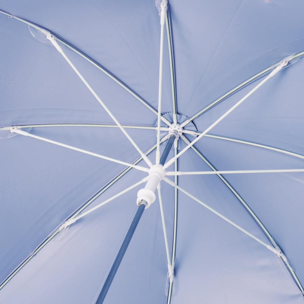 Skater Sanrio Kuromi Big Ages Manual UV 8 Suitable for Sun and Children's Parasol, 50cm, Ribbon, 7-8, 115-125cm, Finger-Pinch-Resistant, Opening,