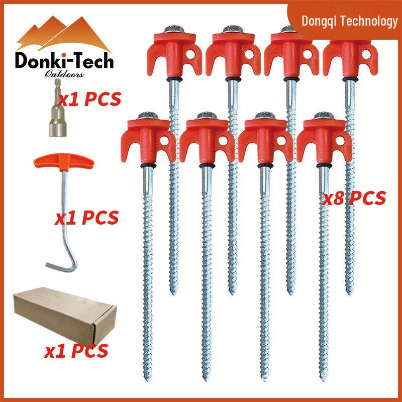 Fluorescent Spiral Tent Stake - Hexagonal Awning Anchor for Camping