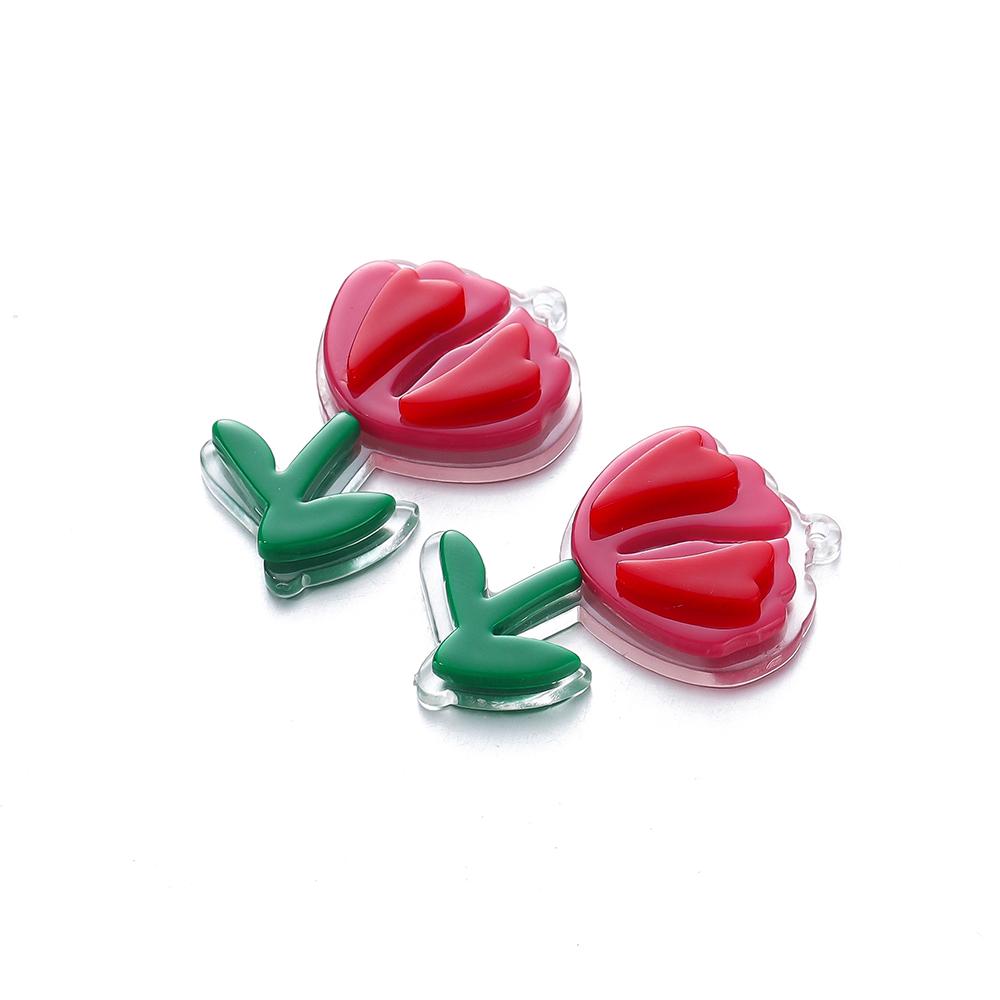 

10pcs/lot Acrylic Flower Shape Pendants Lovely Plant Loose Pendant for Jewelry Making DIY Charms Bracelet Necklace Accessories 10pcs розы красного