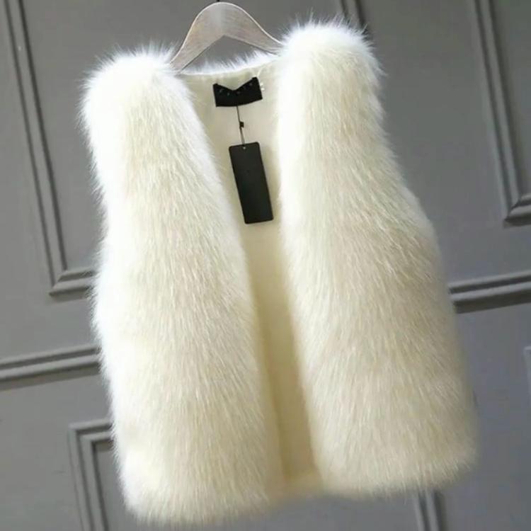 Autumn Winter Women Warm Heavy Coat Vests Adding Cotton White All-match Plush Thicken Fashion Casual Sleeveless Cardigan Tops