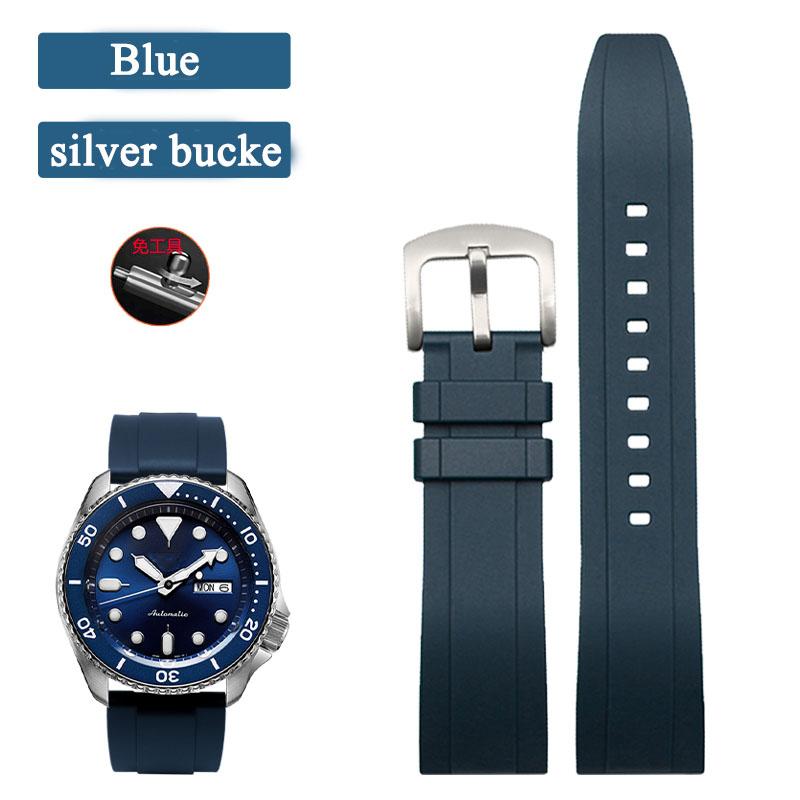 Quick Release Silicone Strap 20mm 22mm 24mm For Seiko 5 Mido Omega Seamaster Rubber Watch Band Waterproof Sports Belt Bracelets