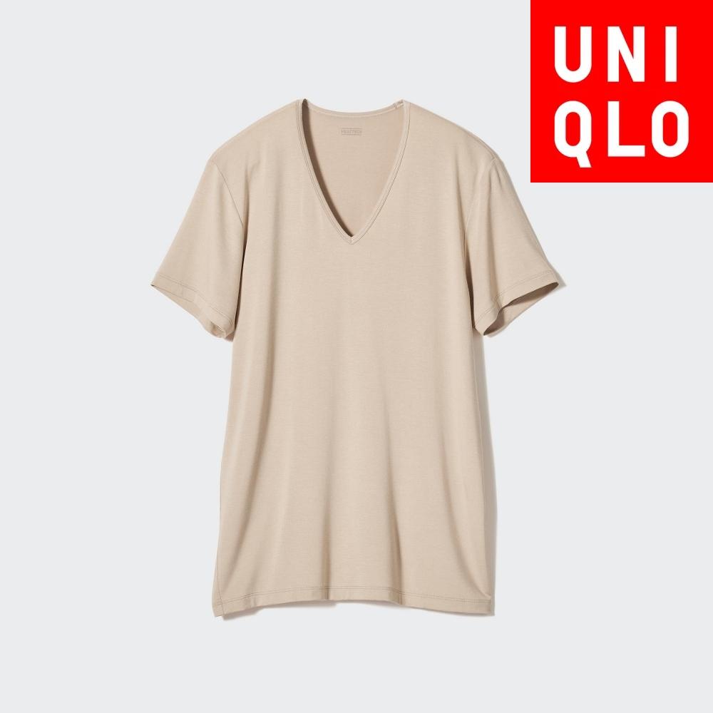 

UNIQLO Heattech V-образный вырез Т с коротким рукавом 00 WHITE/Men M
