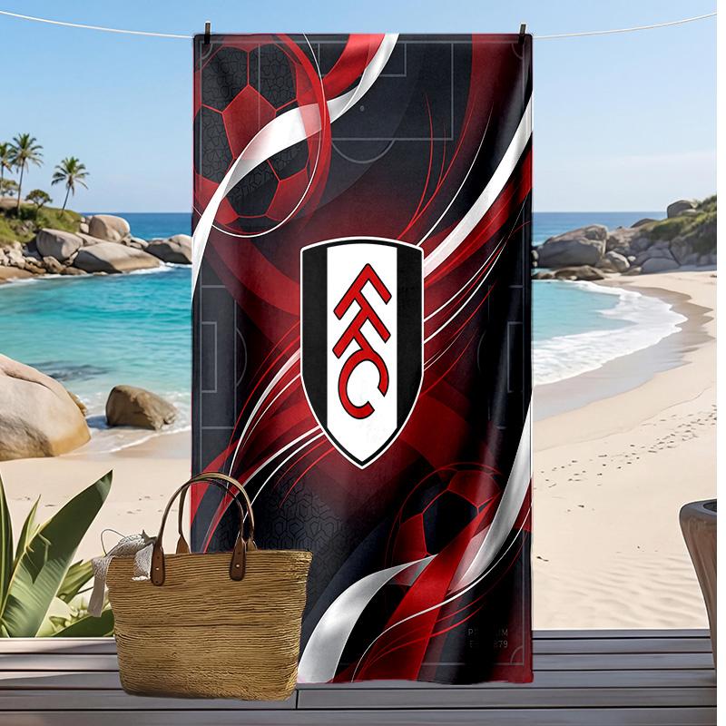 Fulham Football Print Beach Towel, Large Soft Quick Dry Towel for Beach Camping Swimming