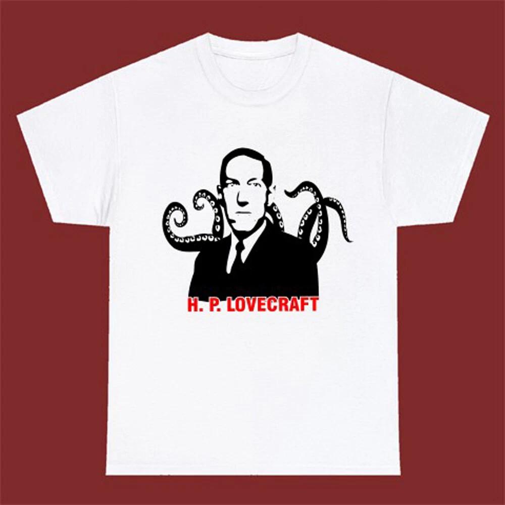 H. P. Lovecraft Horror Novel Author Men s White Size S-5XL S