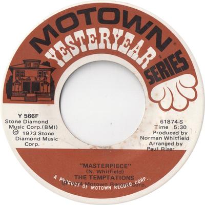7inch Record TEMPTATIONS - Masterpiece / Hey Girl (I Like Your Y566F Motown 1974 US Soul/Funk Used