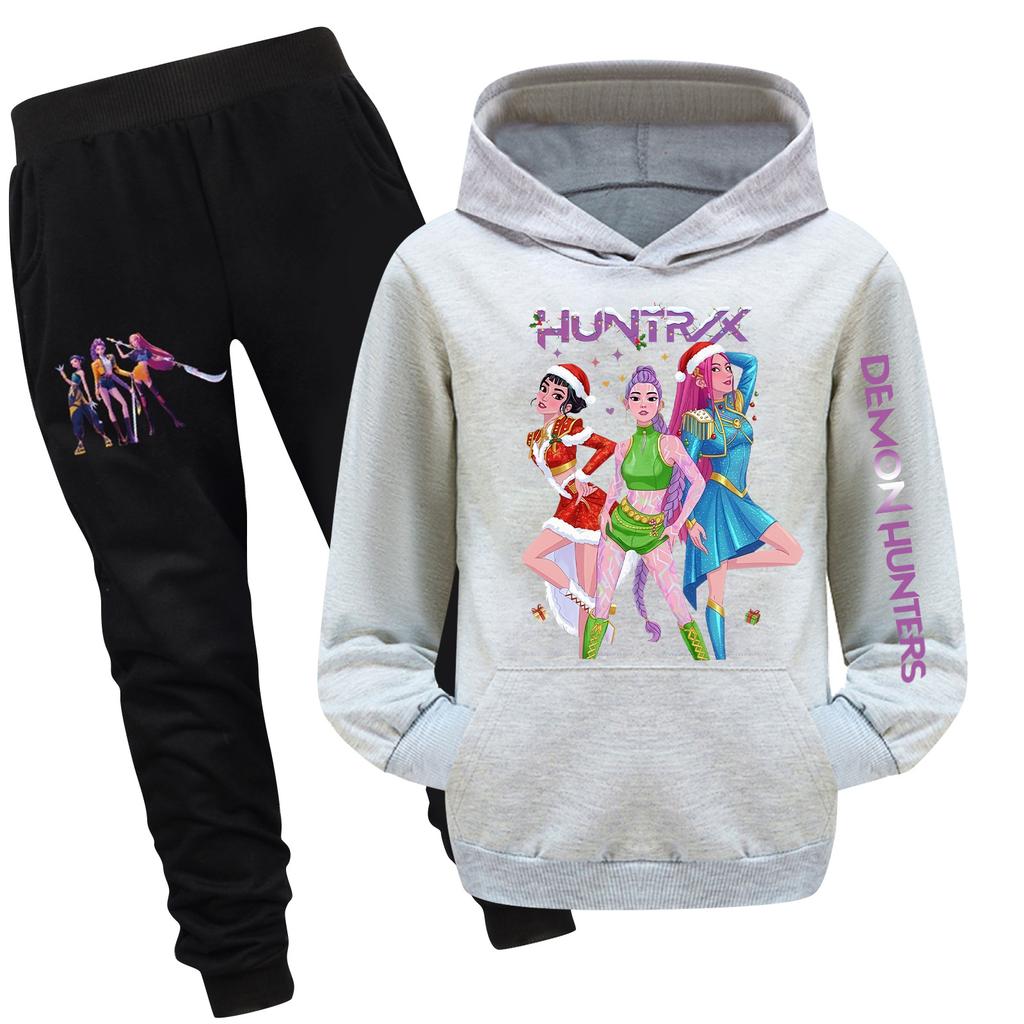 Zweiteiliger Trainingsanzug für Kinder mit Kapuzenoberteil und Hose Langärmeliges bedrucktes Sweatshirt-Set