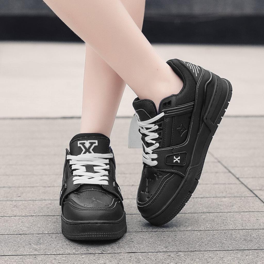 Autumn and winter new leather board shoes niche casual shoes sports shoes heightening men