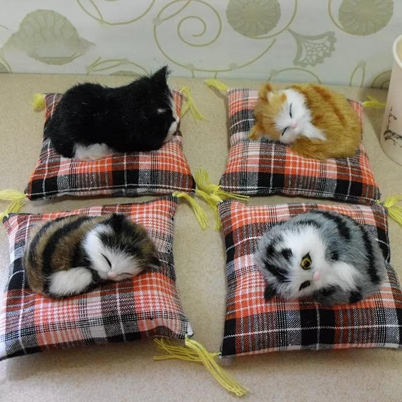 Simulated Animal Cat Cloth Pad Cat Children's Creative Gift Small Ornament Decoration Animal Ornament