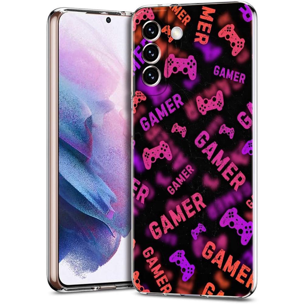 Game Controller Graphic Transparent Cover for Samsung Galaxy S24 S23 S22 S20 S21 FE Ultra S24 S23 S10 S10E S9 Plus 5G Phone Case