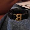 Black Versatile Wide Waist Belt For Women Stylishly Designed With Decorative B Buckle