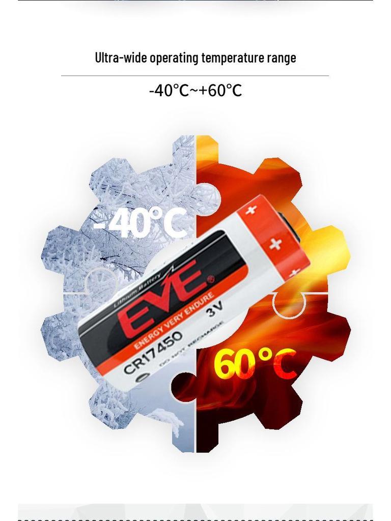EVE Lithium CR17450 3V Battery for Water/Electric Meters, Flowmeters, RAM, PLC