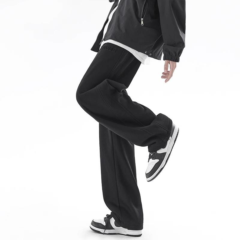 New trendy sweatpants men's new casual pants large size loose straight pants spring wide-leg pants