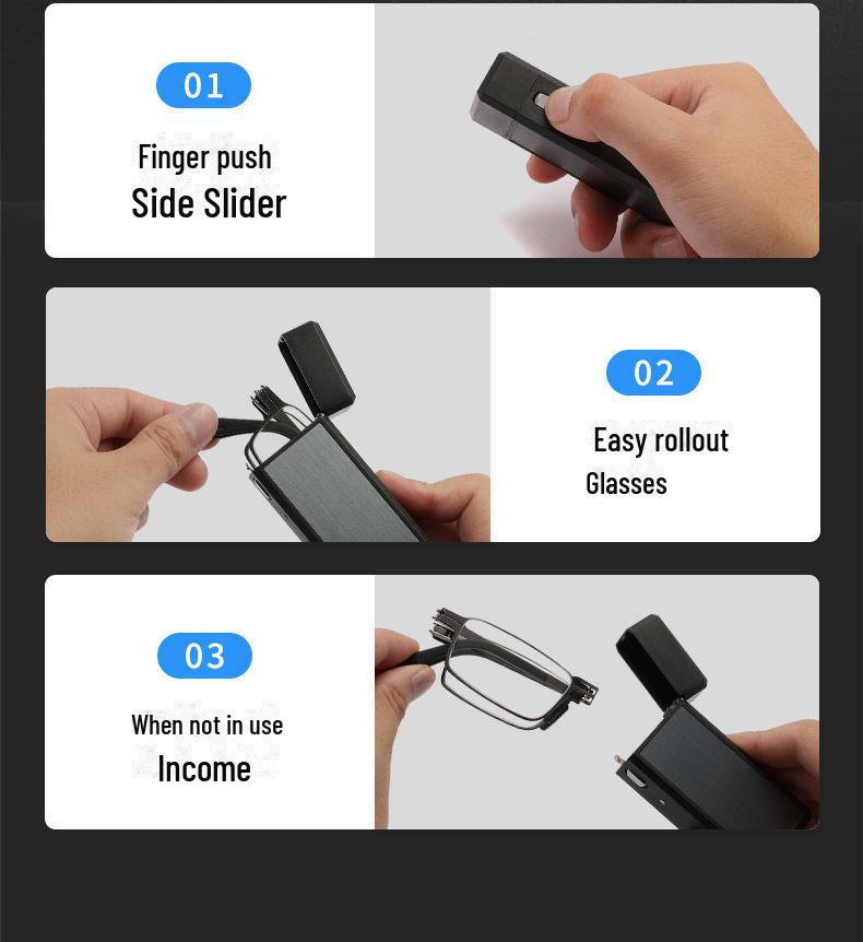 Stylish Foldable Screw-Free Reading Glasses - Portable, Wear-Resistant, HD Full-Frame Available Now.