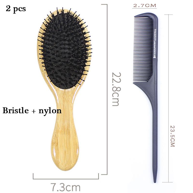 

Phyllostachys Pubescens Овальная щетина Массажная расческа с подушкой безопасности Антистатическая расческа для выпрямления волос Бамбуковая расческа для выпрямления вьющихся волос Bristle + nylon