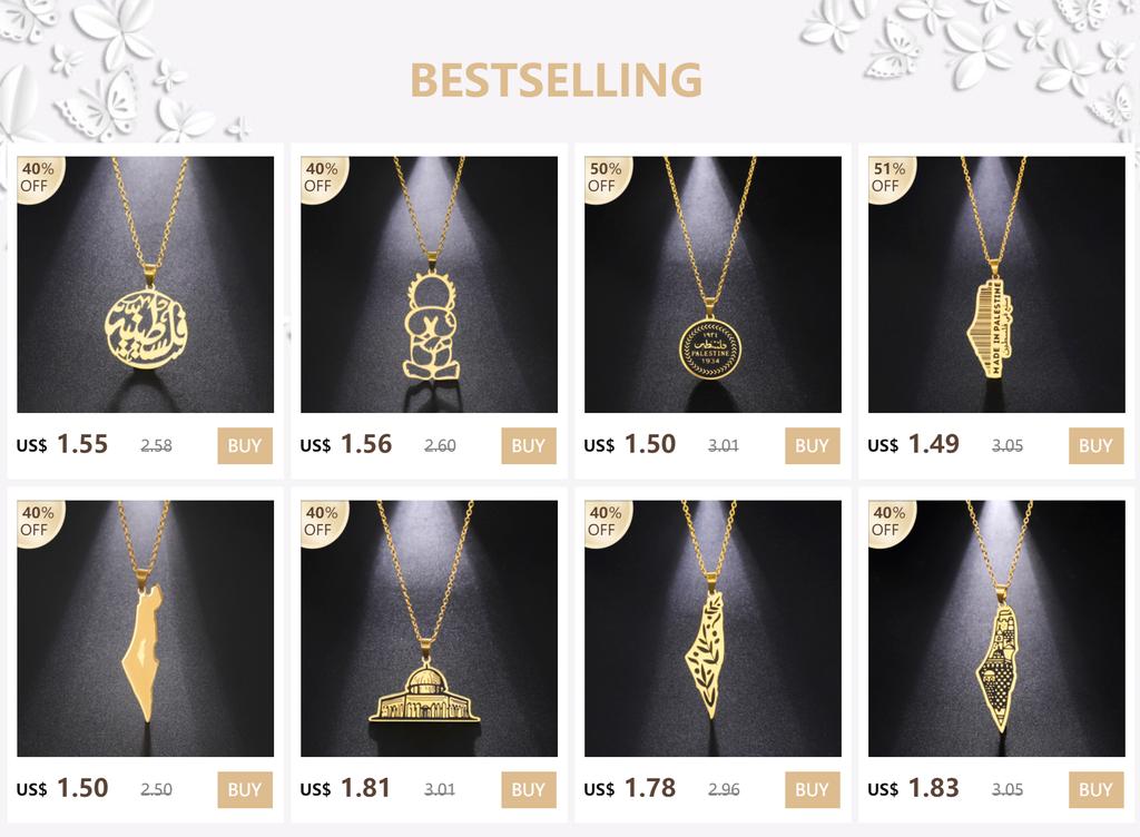 Cazador Palästina Israel Karte Anhänger Choker Kette Edelstahl Blätter Halskette für Damen Schmuck Geburtstagsgeschenk 2025 Großhandel