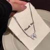 French retro multi-layer chain butterfly pendant necklace women's new niche design simple collarbone chain tide