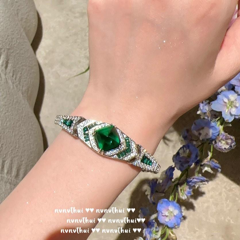 

Браслет из змеиного драгоценного камня, антикварный браслет из 18-каратного золота с необычным пурпурным геометрическим цирконом