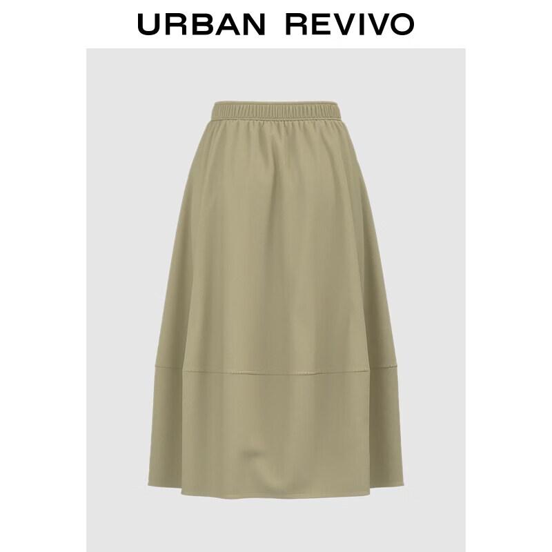 UR2026 Women s Casual Elastic Waist Loose Skirt L