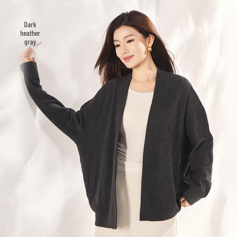 

Unisex Tencel Wool Cardigan Coat - Warm, Windproof, Plus Size, Loose Fit for Autumn/Winter M