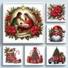 Christmas Printed Cross Stitch Kit 40x40cm DIY 11CT Embroidery Craft Set Decor