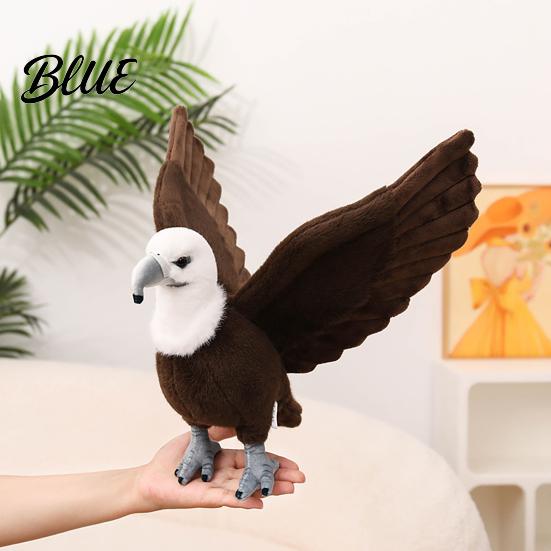 Detailed Feather Texture Toy Realistic Plush Bald Eagle Doll, Stuffed Animal with Foldable Decorative Ornament Wings, Lifelike Bird Plushie