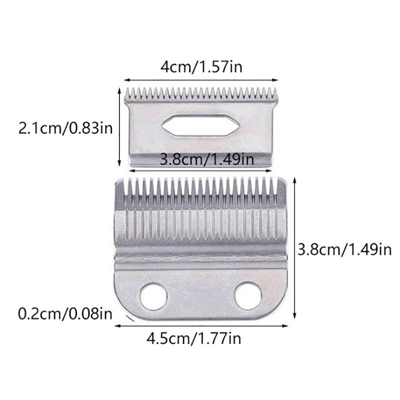 2Pcs Professional Clippers Blades Replacement Precision 2 Holes Adjustable Hair Trimmer Parts Stainless Steel