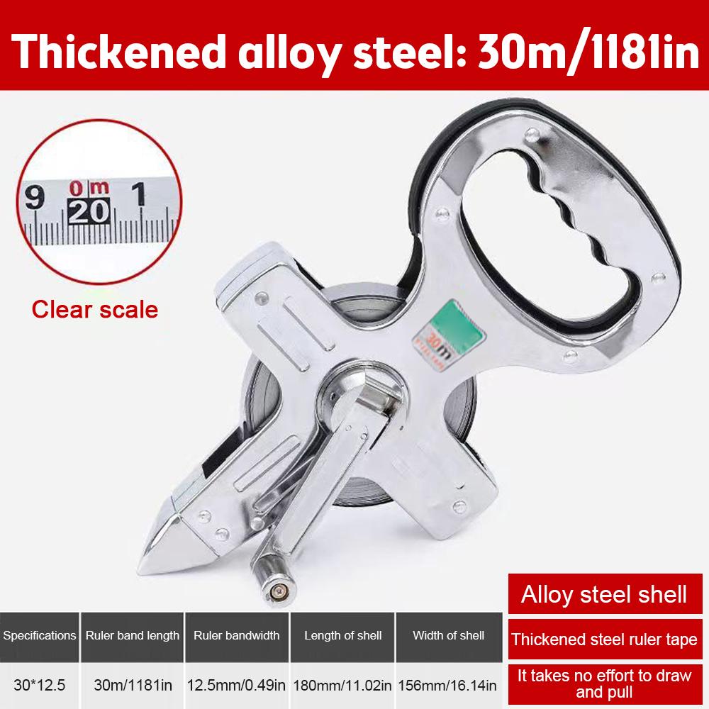 

30/100M Портативная линейка со стальной рамкой Метрическая шкала Линейка из нержавеющей стали Инженерные профессиональные геодезические инструменты Высокое качество
