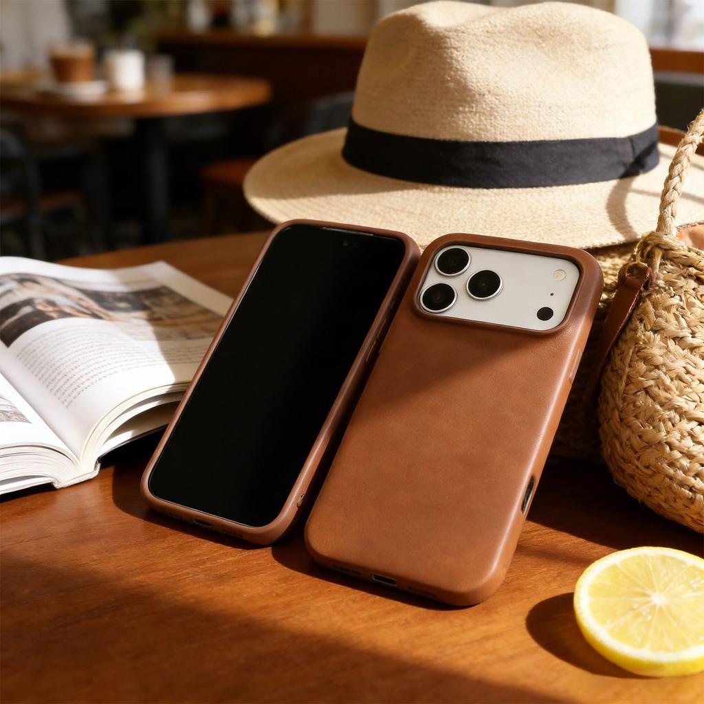 For Magsafe Case for iPhone16Pro Max 15 17 Pro Max 14 13 Retro Full Grain Cowhide Genuine Oil Wax Pattern Leather Magnetic Cover