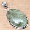 Pendant Prehnite Gemstone Valentine'Day Ethnic Silver Jewelry 2.25"