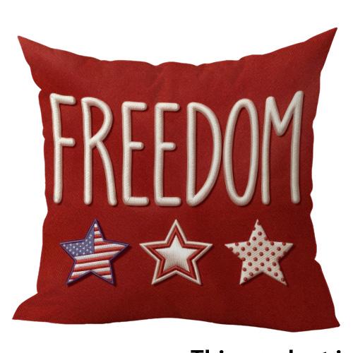 1/4Pcs Americana Style Star-Printed Cushion Covers Sofa Bed Cushion Cover Home Bedroom Decoration, 2D Flat Printing