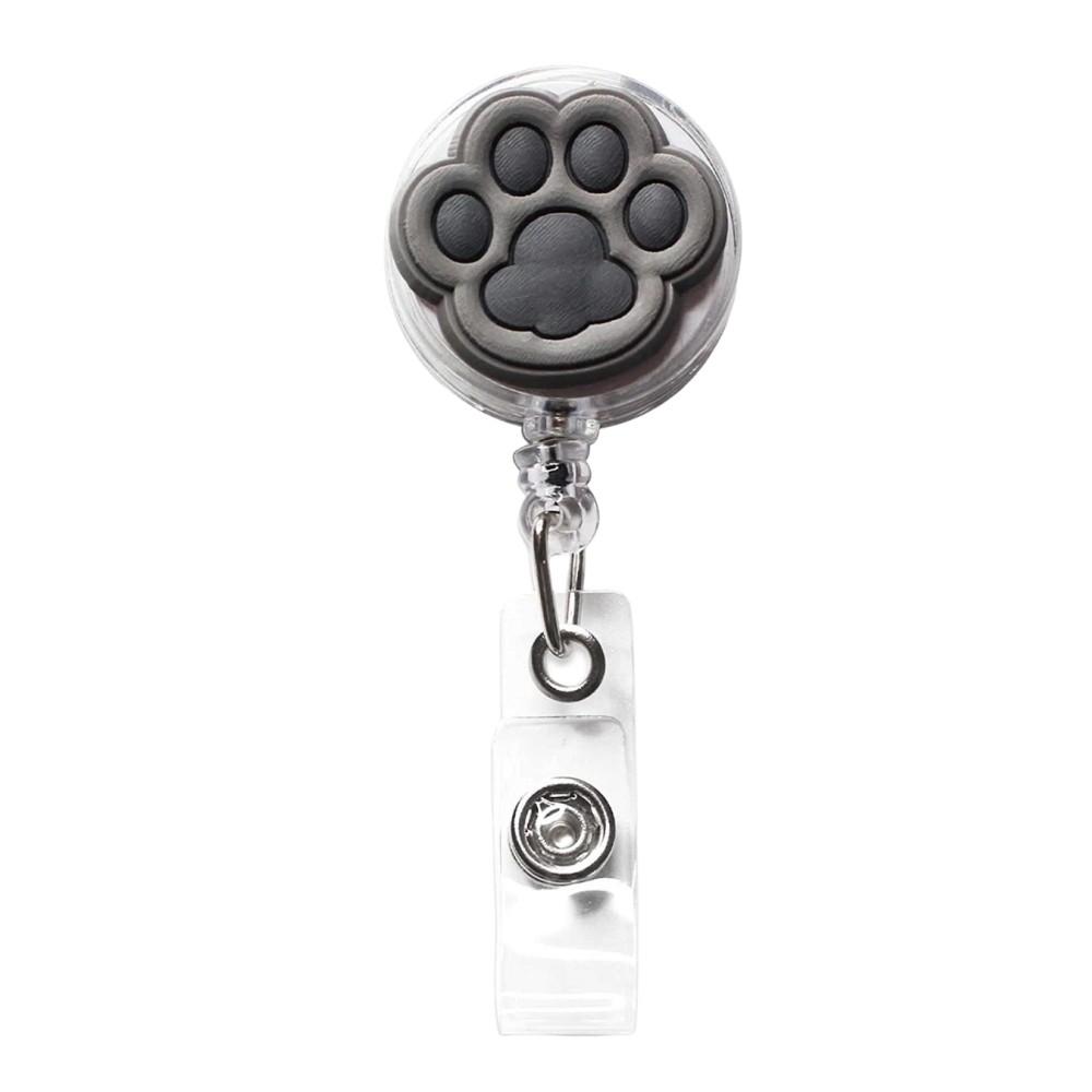 Silicone Plastic Badge Clip Cute Paw Badge Reel Crocodile Clip Badge Reel Telescopic Swivel Alligator Clip For Lanyards Id