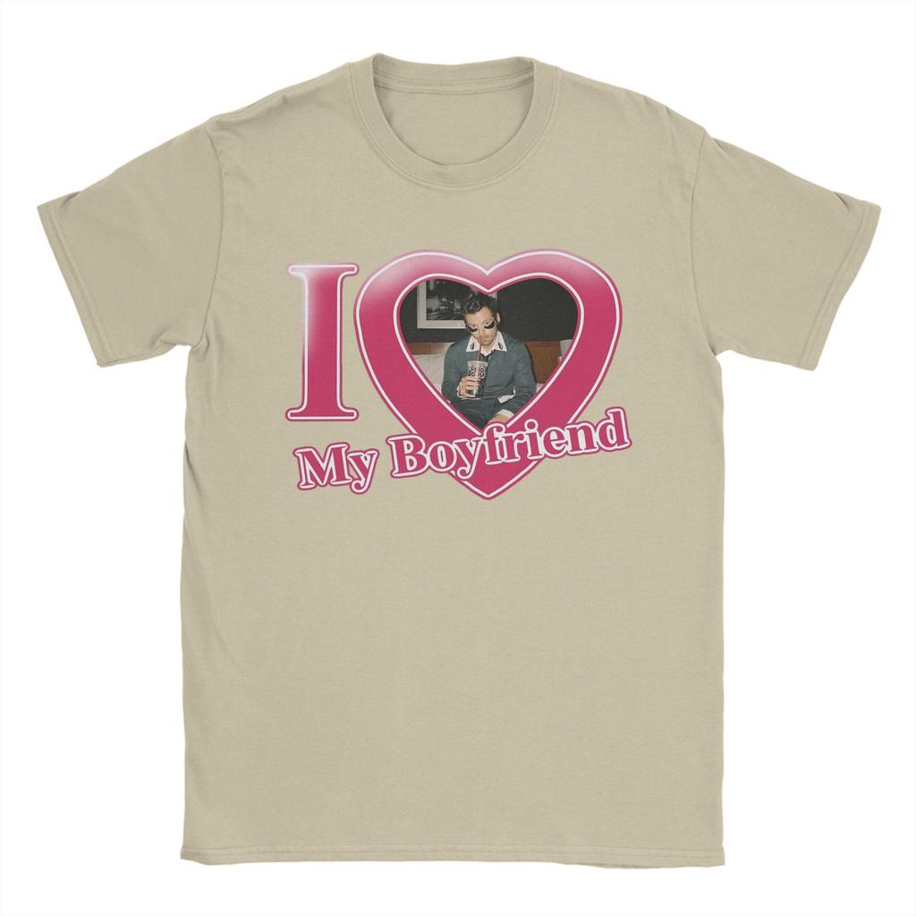 Harry Styles I Love My Boyfriend Mens T Shirt  Hipster Tees Short Sleeve O Neck TShirts Pure Cotton Plus Size Clothing