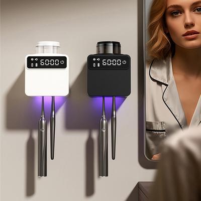 Electric Toothbrush Holder Digital Display Rechargeable Multifunctional Wall Mounted Toothbrush Cleaner Bathroom