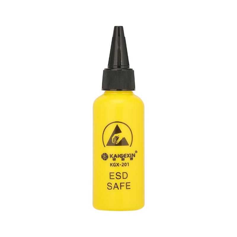 KGX-201 60ml Plastic Liquid Alcohol Bottle Rosin Solvent Anti-static Adhesive Bottle with Dispensing Needle Phones Repair Tools