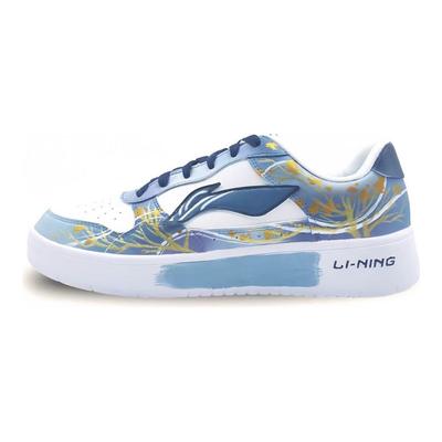 Li Ning Barco Flotante Cuero Sintético Amortiguación Cobertura Resistente a la Abrasión Antideslizante Caña Baja Zapatillas de Skateboarding AGCS419-1(Equipo1553-)