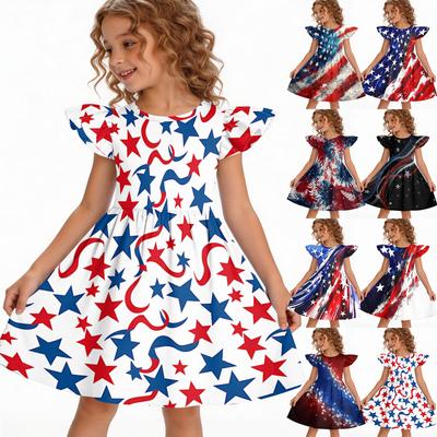 Girls' Summer Princess Dress - A-Line Casual Print Dress