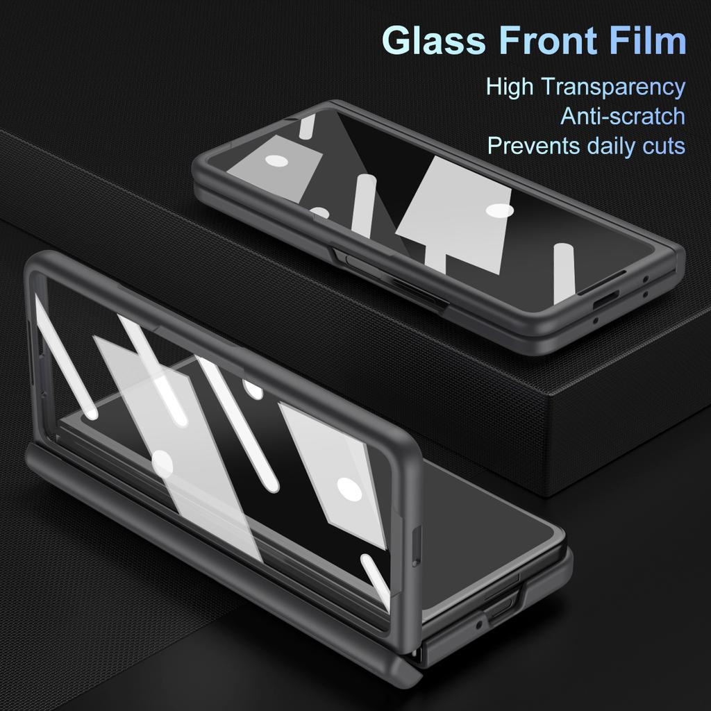 For Z Fold 7/6/5/4/3 Phone Case TPU+PC Material Shockproof Pen Slot Strip Stand Holder Screen Protector