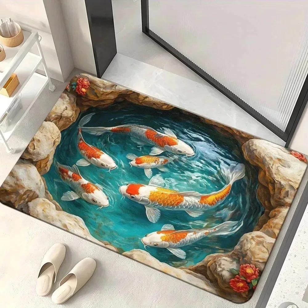 1PC Rainbow Cats Kitchen Rugs Non-Slip Home Door Mats Pop Design Bathroom Rugs Bath Mat Carpet for Home Sink Laundry Decor