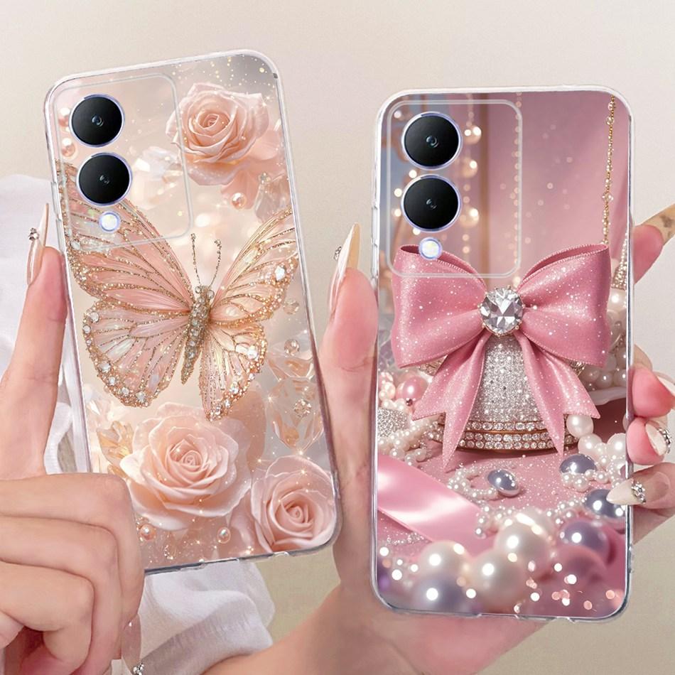 For Vivo Y17s Cute Flower Butterfly Cat Painted Case For Vivo Y17s Y 17S V2310 Soft Silicone TPU Phone Cases