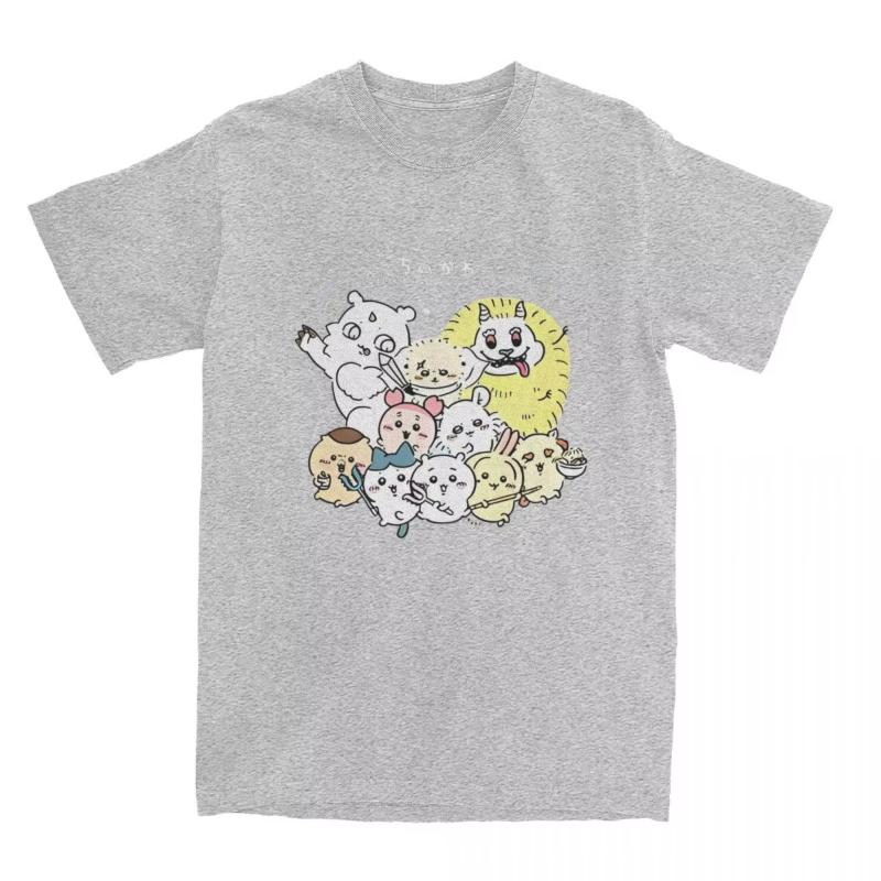 MINISO Chiikawa Japanese Manga Cute Cartoon Y2K T-Shirt Summer Japan Women Vintage T-Shirts Hip Hop Tee Shirt for Men Tee