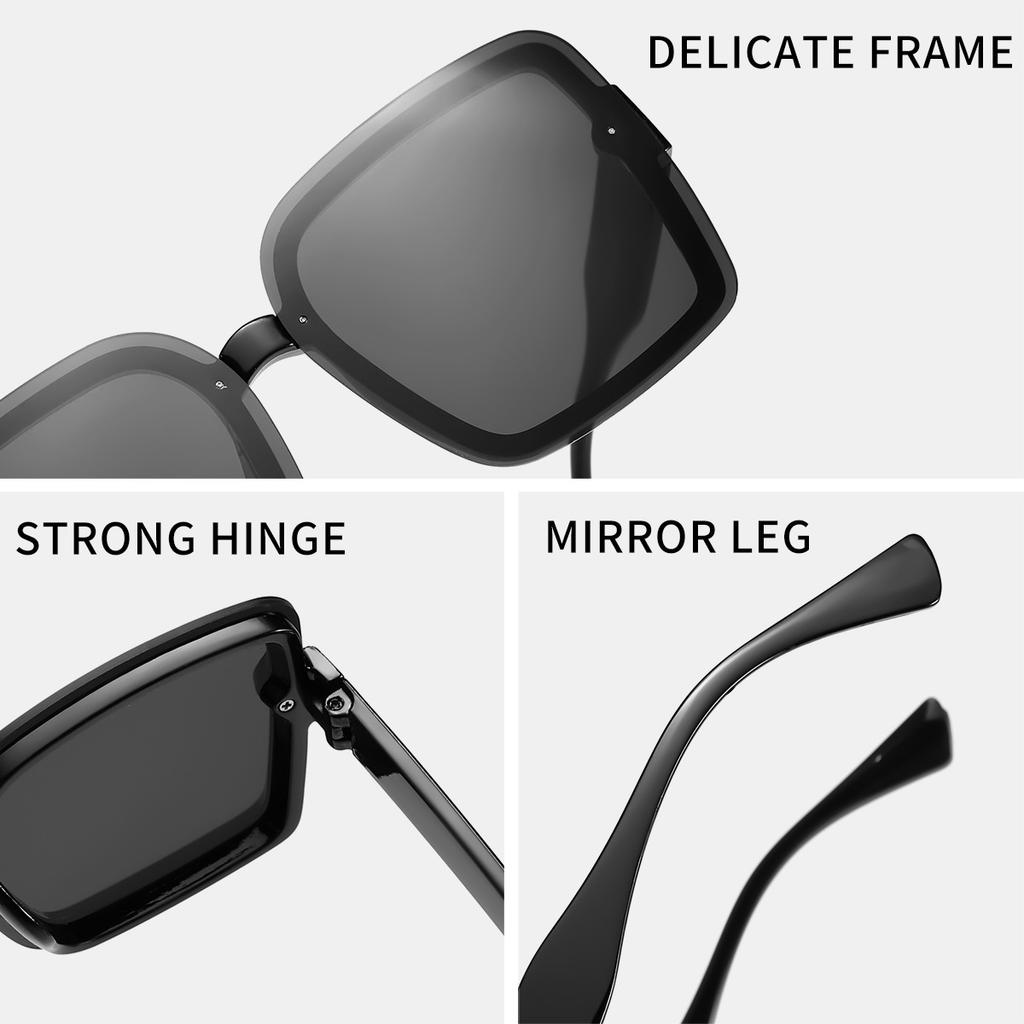 New Vintage Square Sunglasses Women Men Rectangle Sun Glasses Female Big Frame Eyewear Oculos De Sol for Male Female Eyeglasses