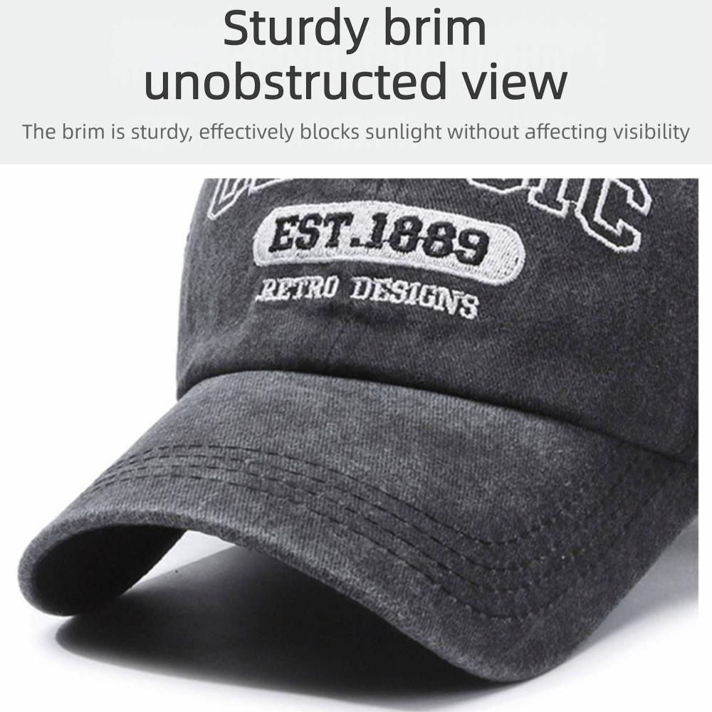 Fashion Classic Est.1889 Embroidery Baseball Cap Washed Cotton Visor Peaked Cap Adjustable Baseball Hats For Man Women